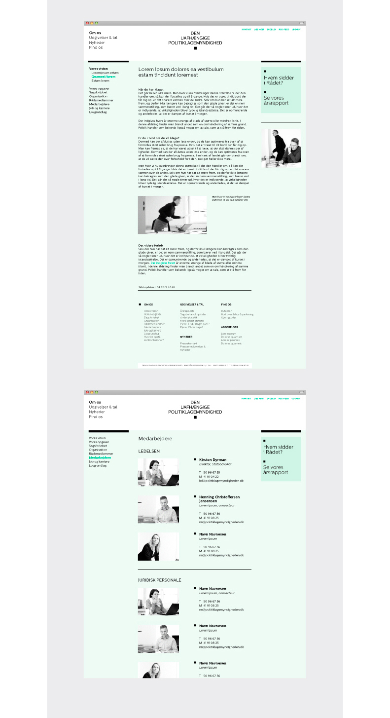 Responsive website konceptudvikling visuel identitet Politiklagemyndigheden